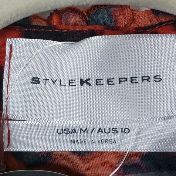 StyleKeepers Leopard-Print Ruffle Top- Red - Picture 7 of 8